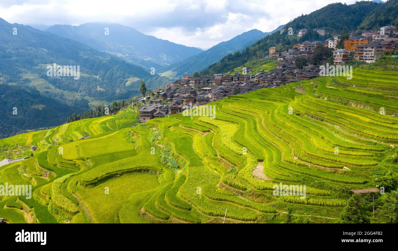 CONGJIANG, CHINA - AUGUST 28, 2021 - Aerial photo taken on Aug. 28 ...
