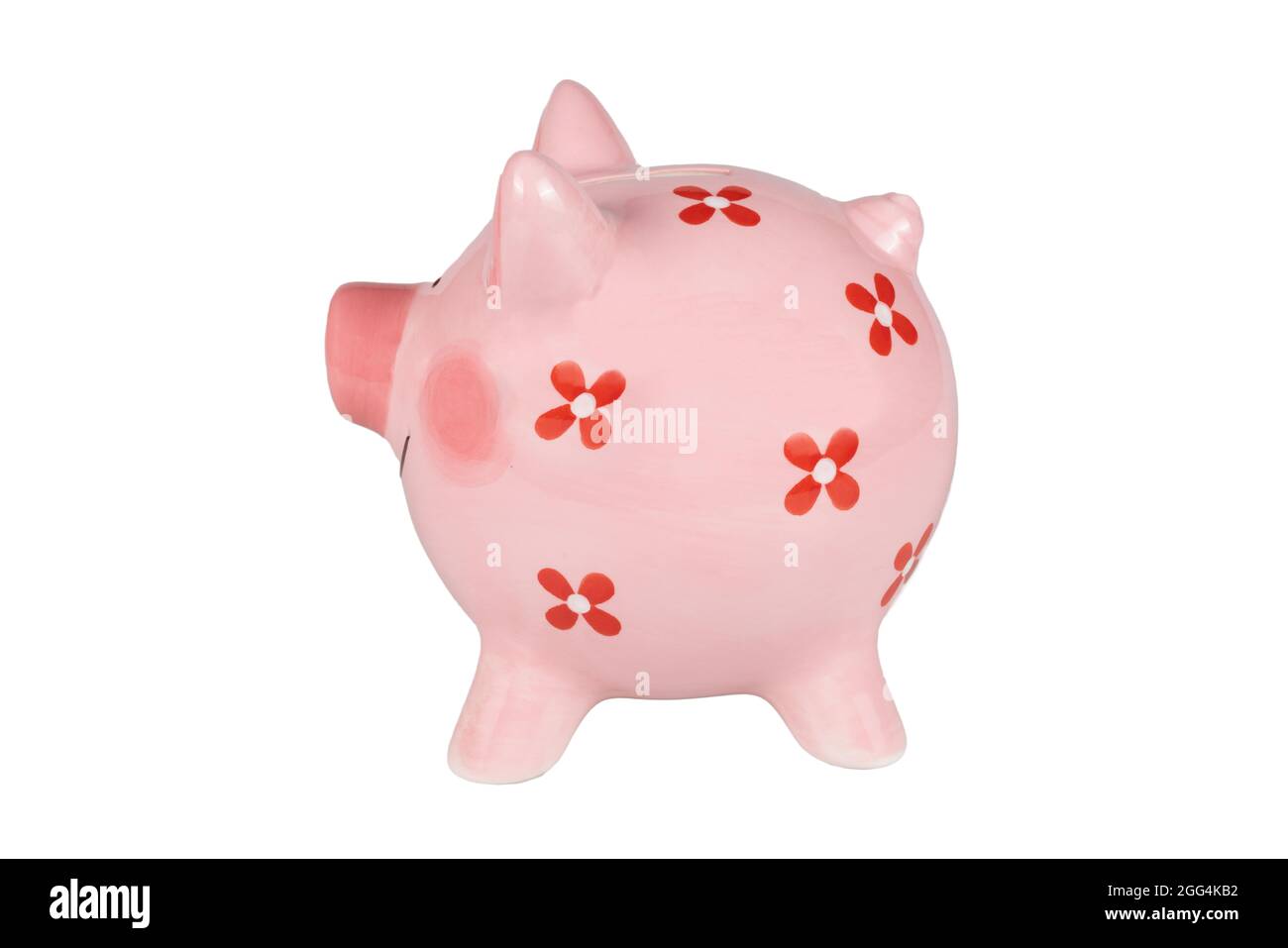 Ceramic smiling pink piggy bank isolated on white background Stock ...