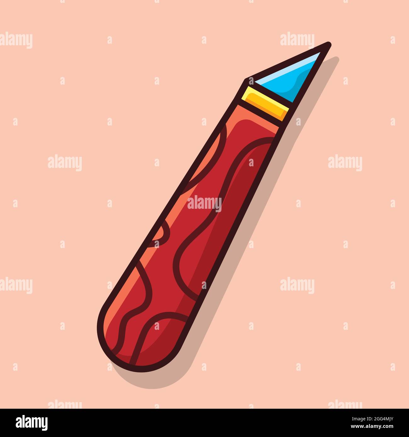 art knife isolated cartoon vector illustration in flat style Stock Vector