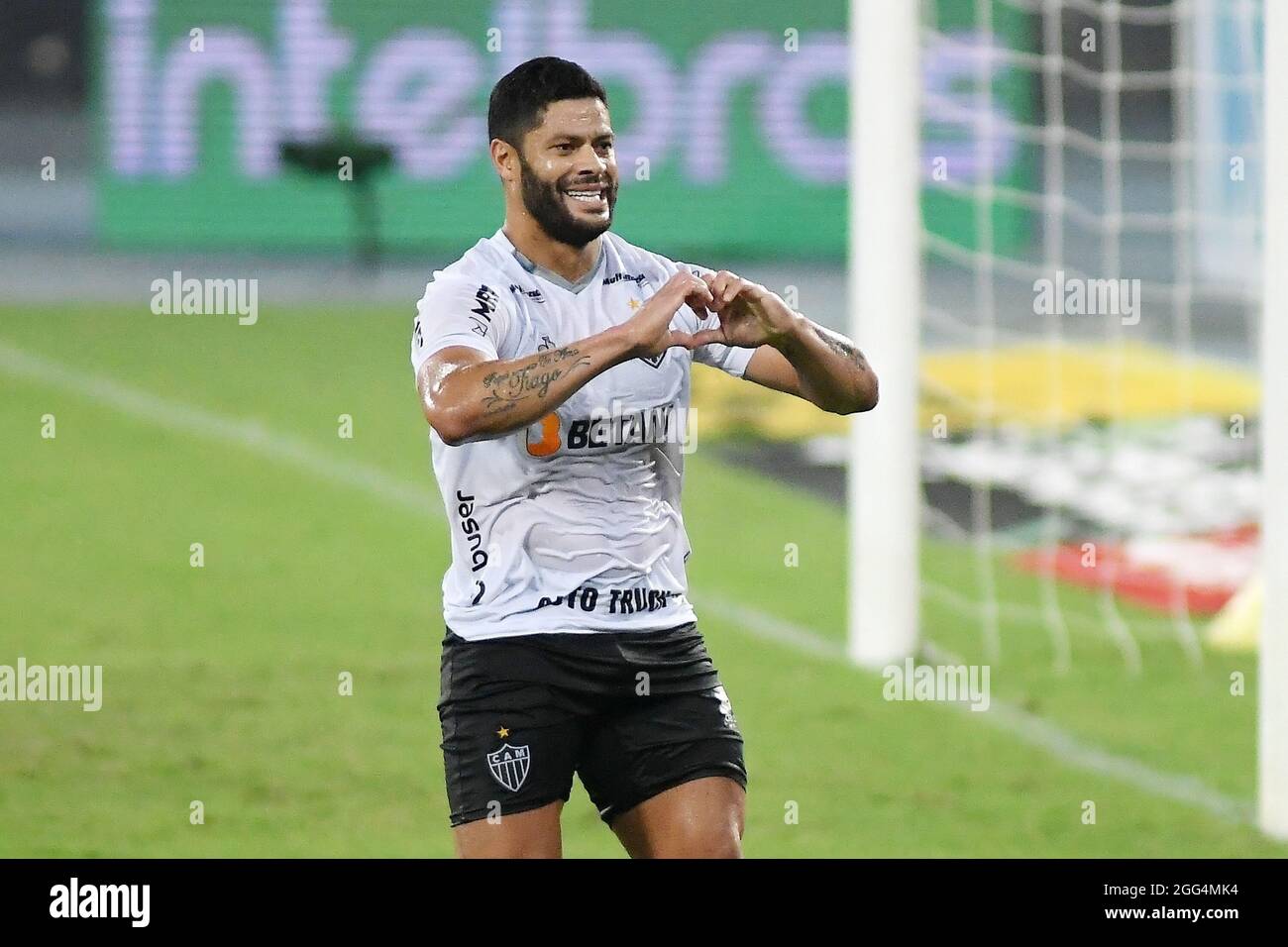 Rio de Janeiro, Brazil, August 26, 2021. Hulk football player from Atlético-MG team celebrates his goal during the game against Fluminense for the Bra Stock Photo