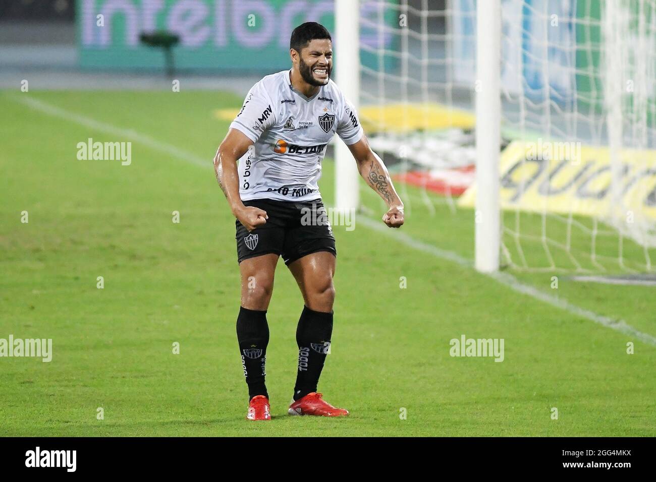 Rio de Janeiro, Brazil, August 26, 2021. Hulk football player from Atlético-MG team celebrates his goal during the game against Fluminense for the Bra Stock Photo