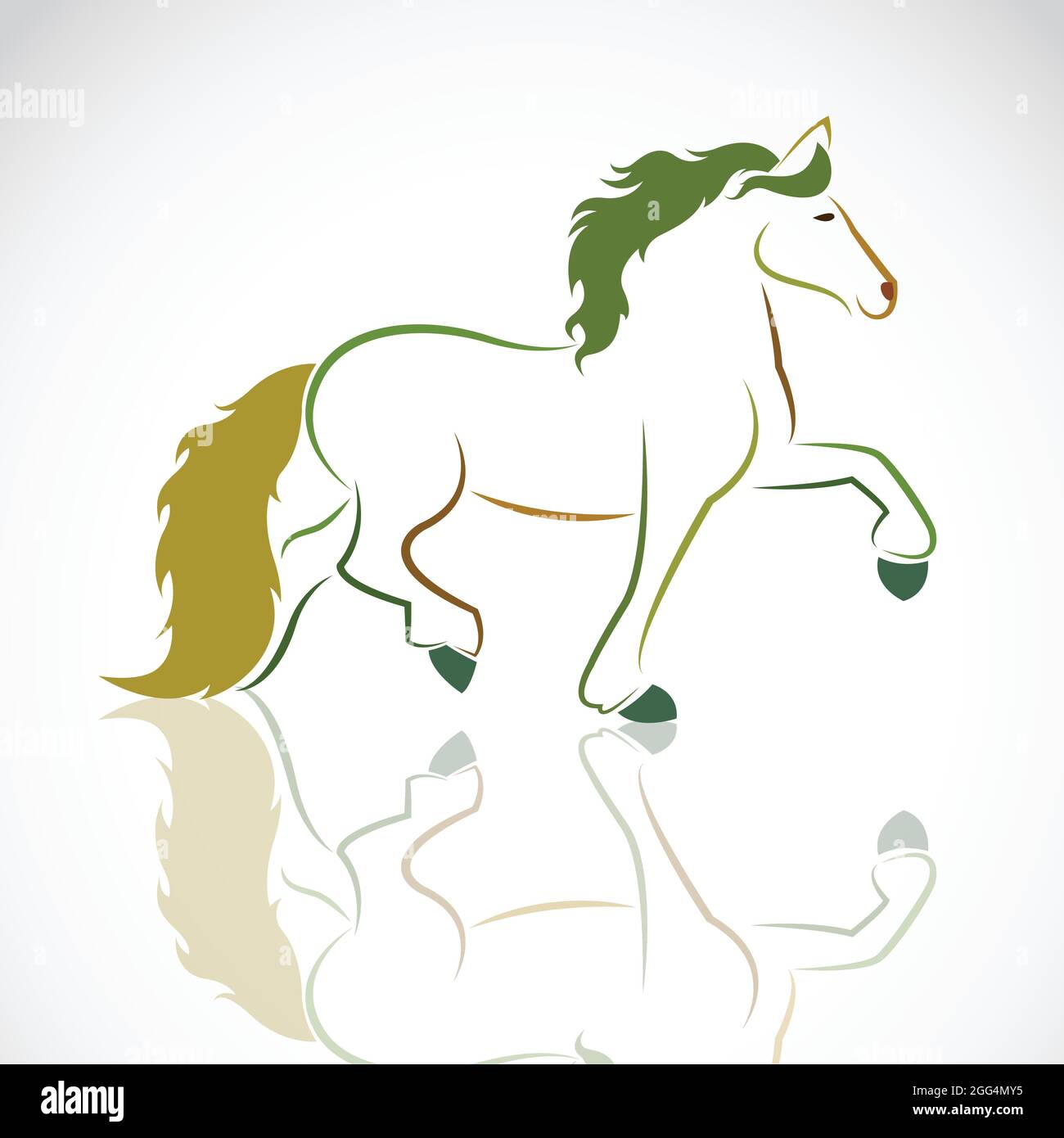Vector image of a horse on white background. Easy editable layered ...