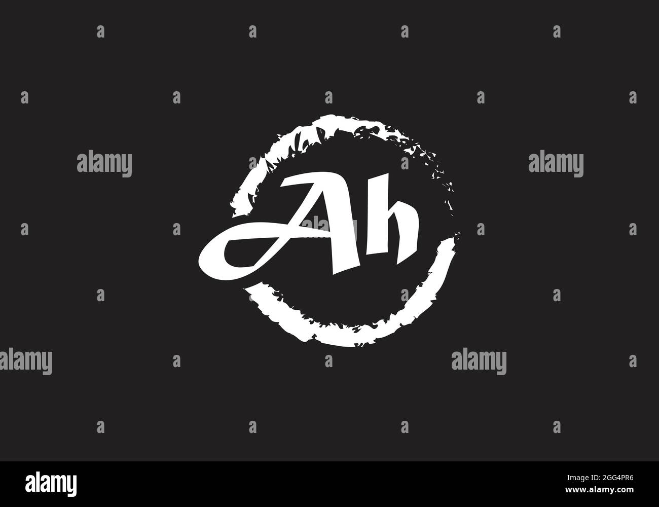 AH logo design template. This logo icon incorporate with abstract shape ...