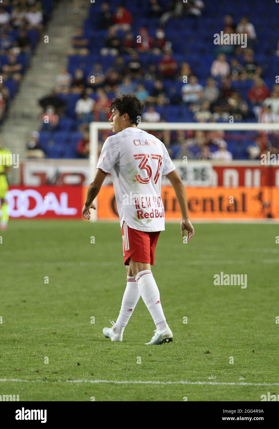 Harrison, United States . 28th Aug, 2021. Caden Clark (37, NY Red Bulls) during the Major League Soccer game between New York Red Bulls and Chicago Fire FC at Red Bull Arena in Harrison, New Jersey. Credit: SPP Sport Press Photo. /Alamy Live News Stock Photo
