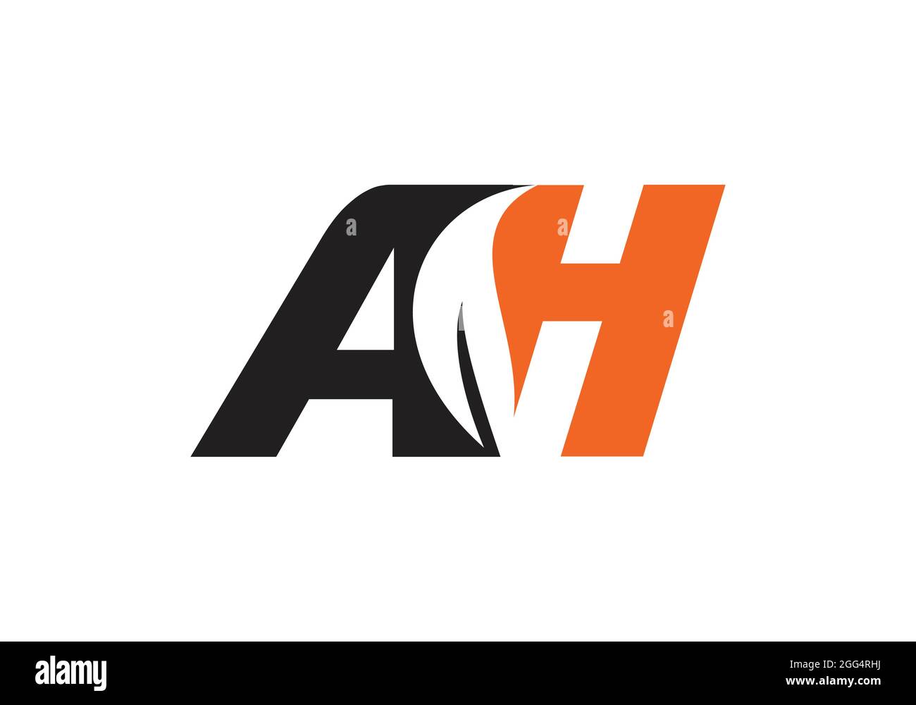 AH logo design template. This logo icon incorporate with abstract shape ...