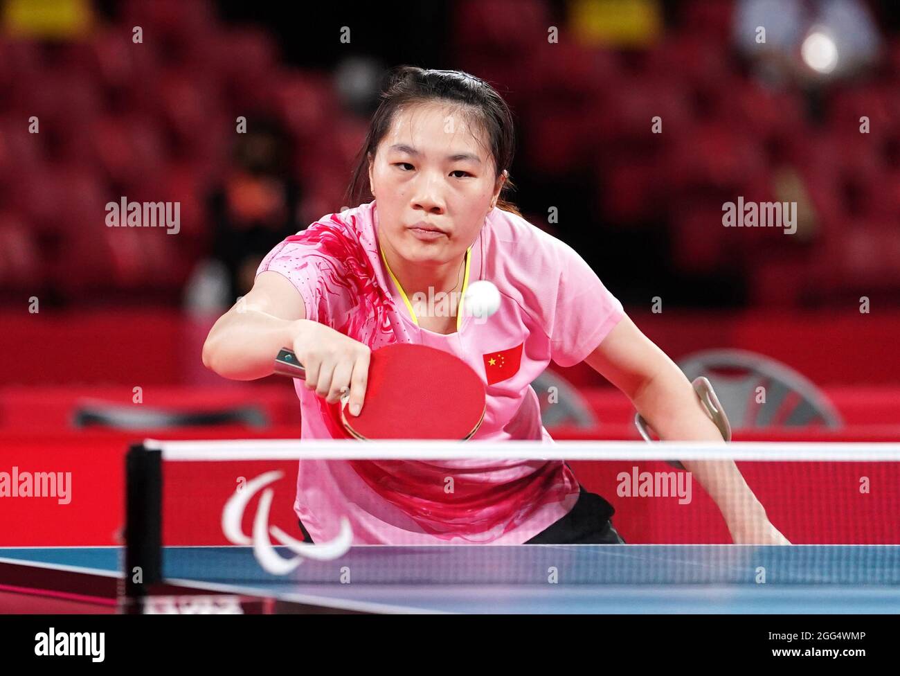China's Wenjuan Huang competes in the Women's Singles - Class eight ...