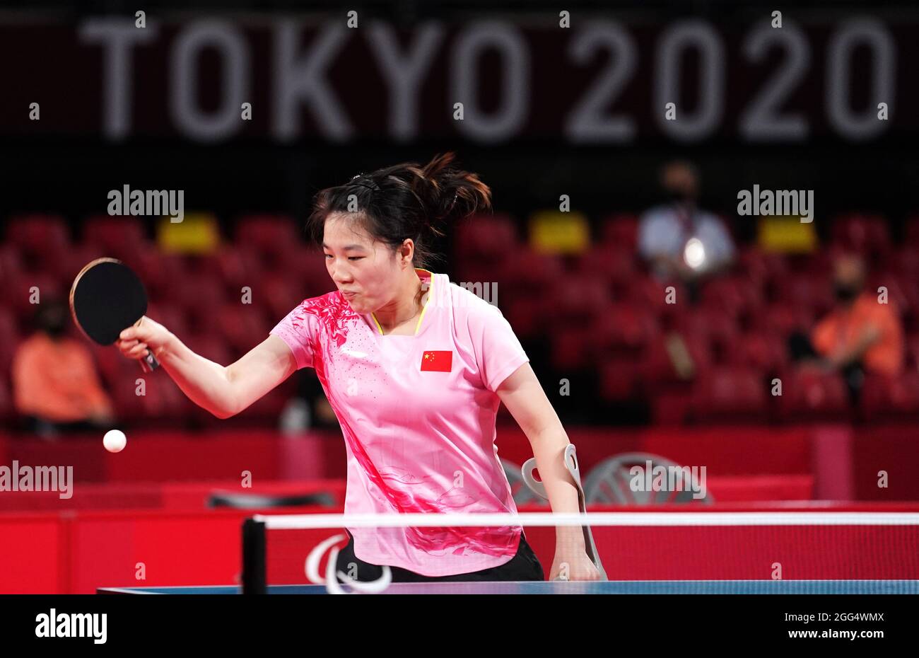 China's Wenjuan Huang competes in the Women's Singles - Class eight ...