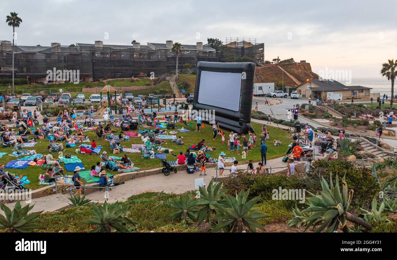 August 28, 2021 The sunset in Solana Beach, California on Saturday