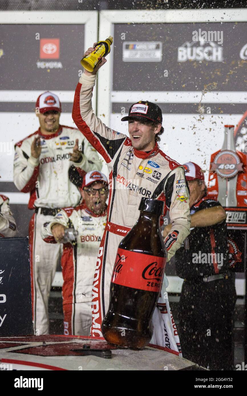August 28, 2021: NASCAR Cup Series driver Ryan Blaney (12) wins the Coke Zero Sugar 400 at Daytona International Speedway Daytona, FL. Jonathan Huff/CSM Stock Photo