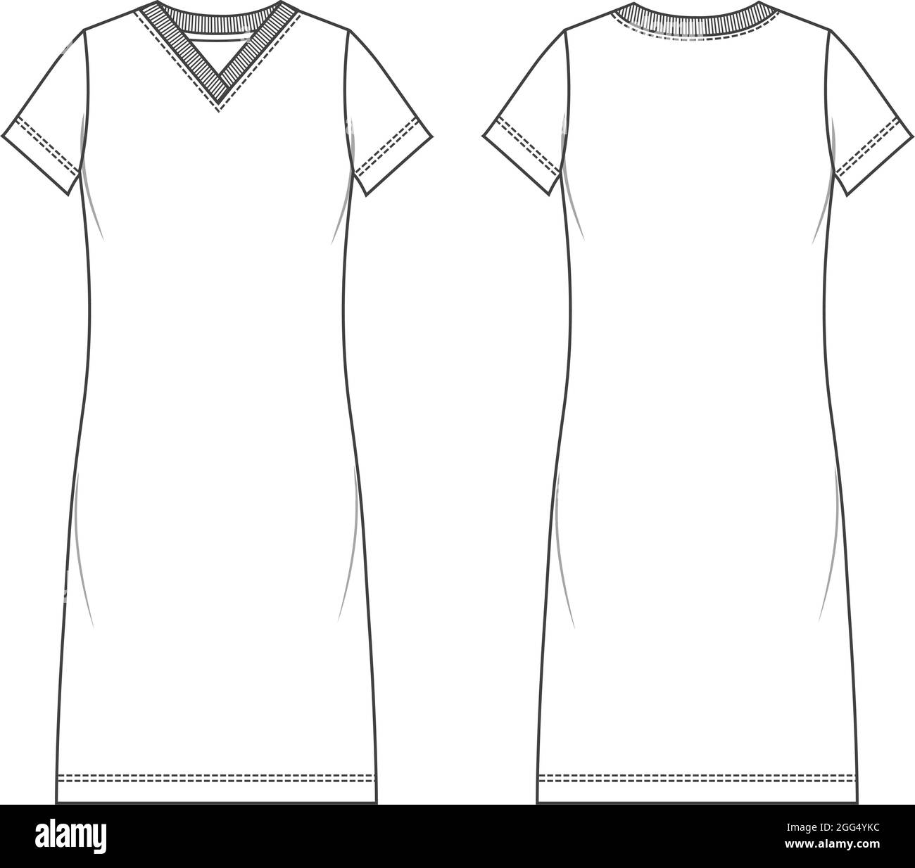 flat drawing dress