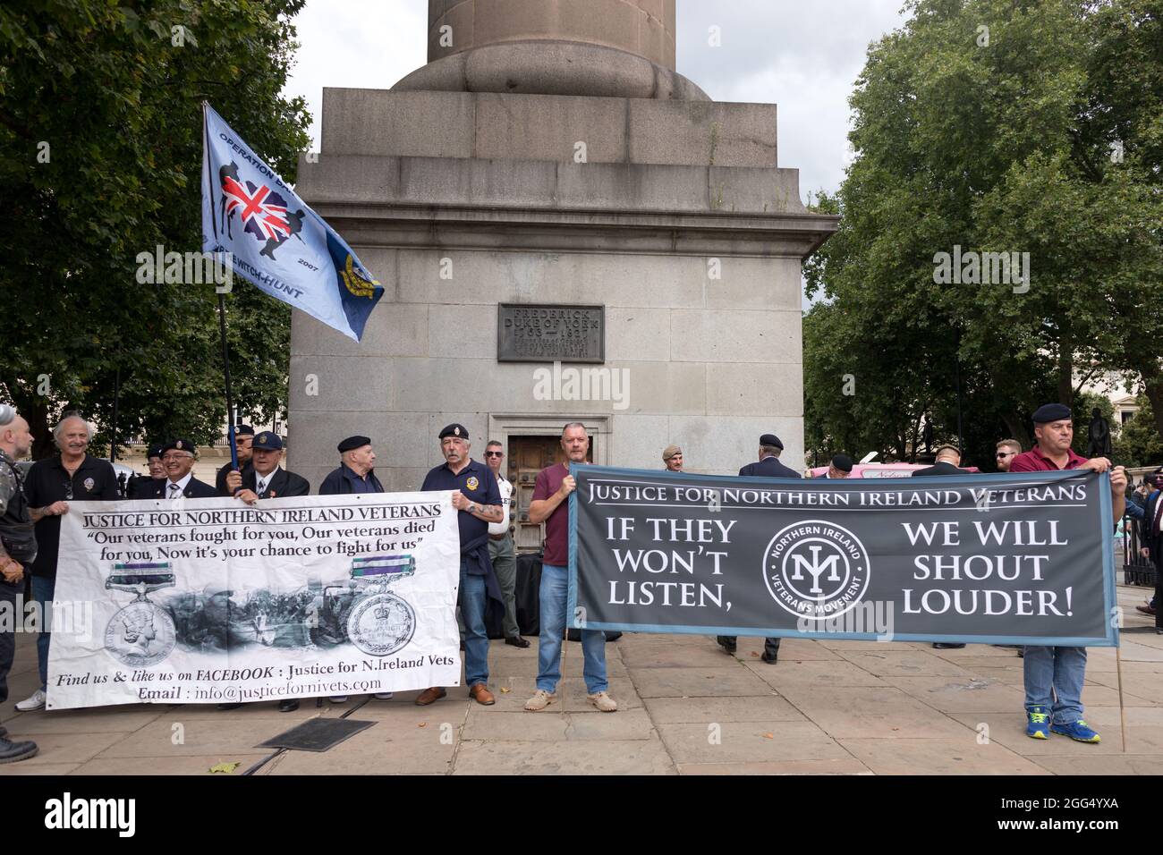 Veterans Seen Holding Banners That Say Justice For Northern Ireland Veterans During The Demonstration The Motorbike Ride Protest Was Organized By Rolling Thunder Uk Consisting Of A Community Of British Armed Forces Veterans