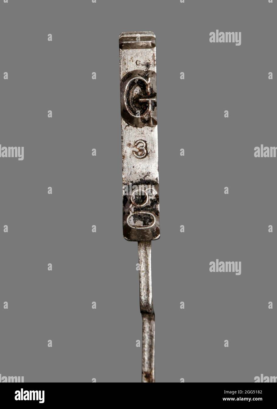 Macro of a old typywriter hammer Letter G Stock Photo Alamy
