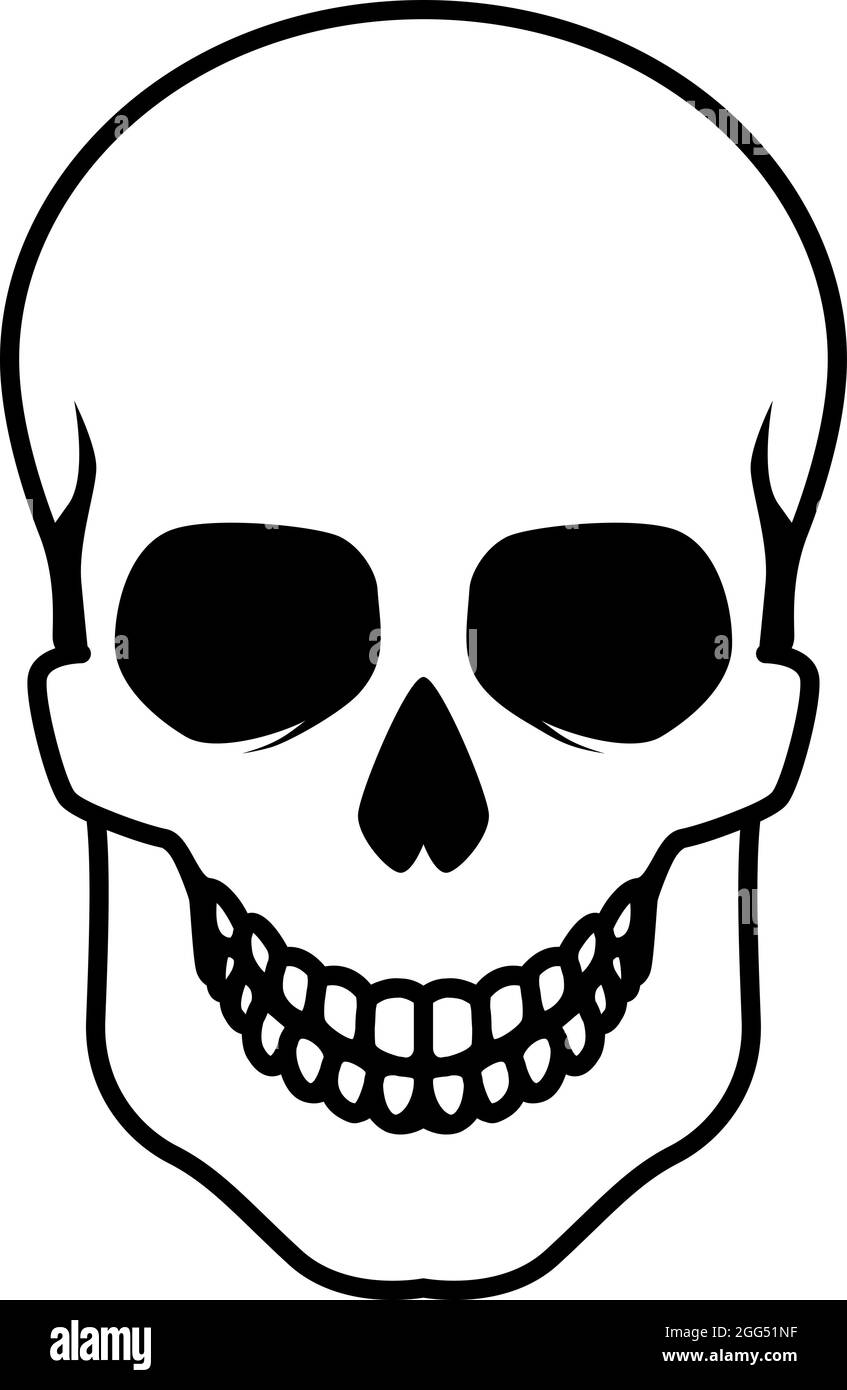 Illustration of human skull. Design element for logo, label, sign ...