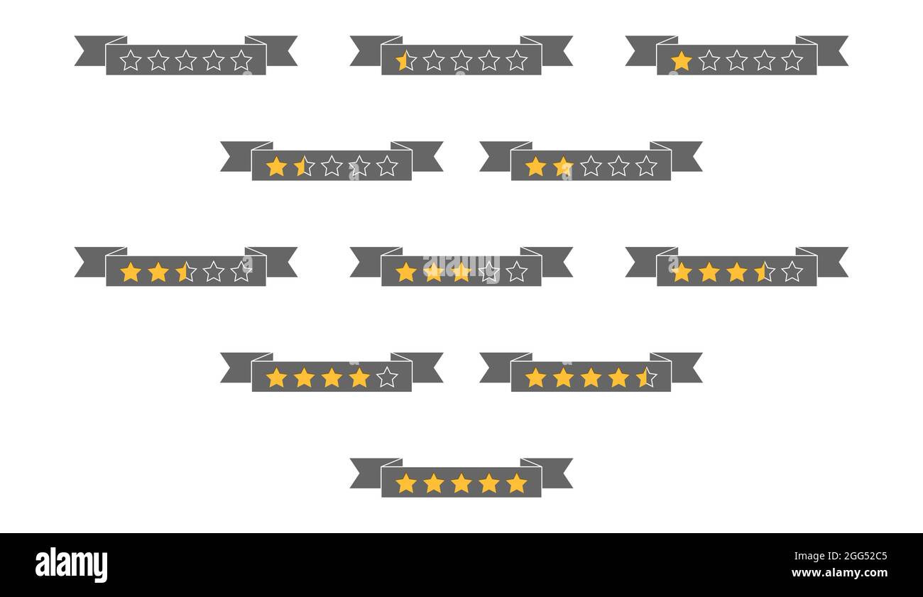 set of ribbons with rating stars. Flat style Stock Vector Image & Art