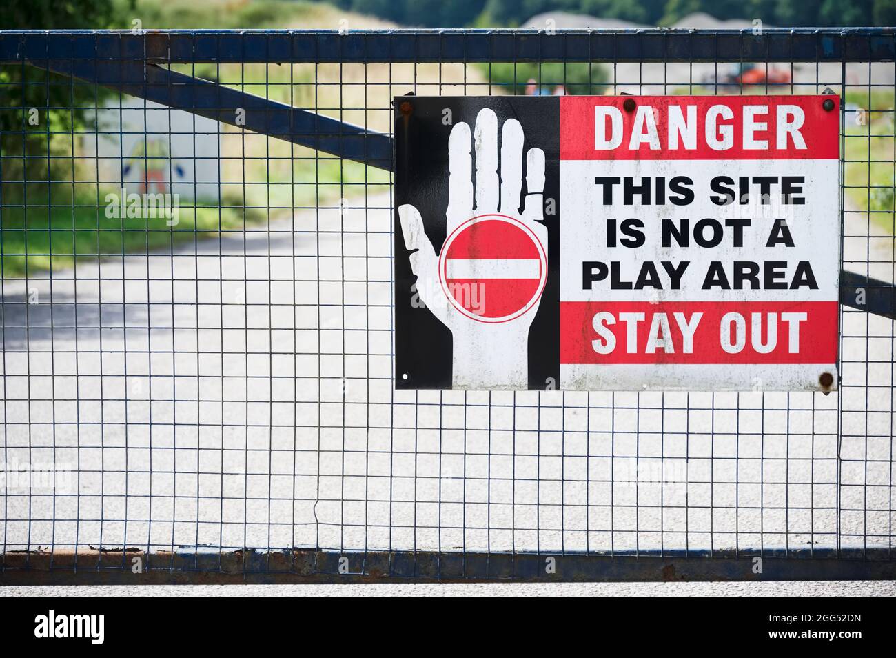 Danger keep out sign at construction building site safety sign Stock ...