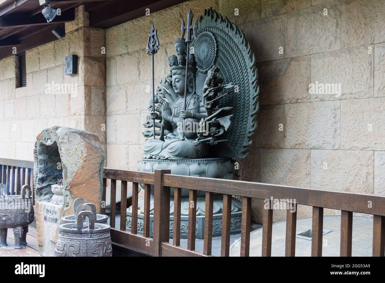 Statues of deities at Guan Dao Guan Ying Temple in New Taipei City