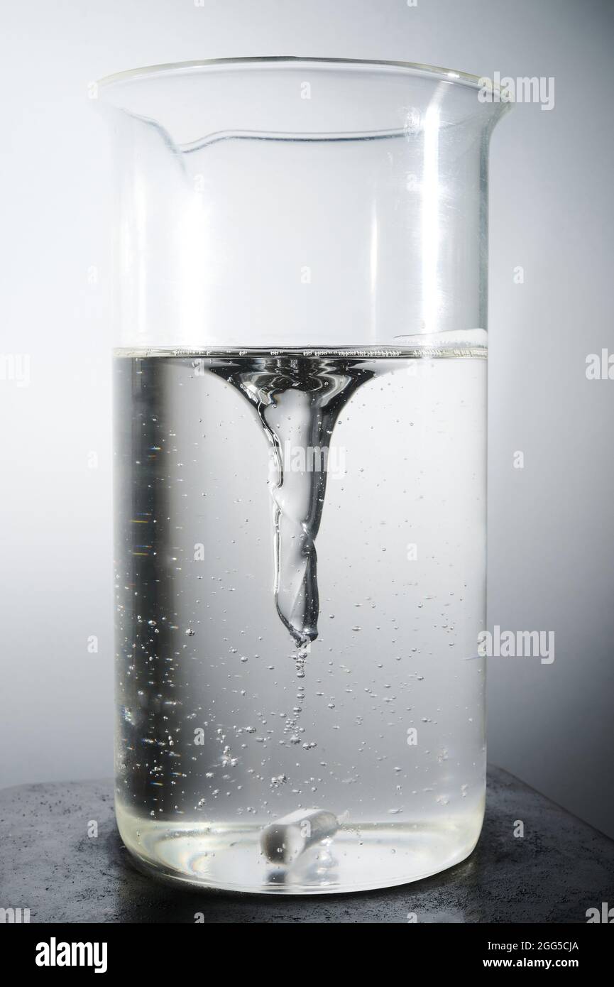 Chemical experiment theme. Performing mixing and heating liquid test