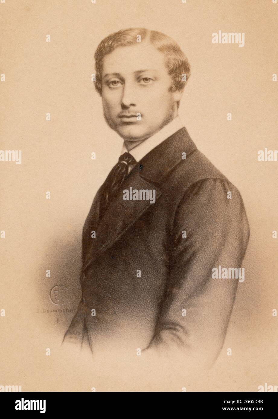 Edward Prince of Wales in c. 1861-5 (later King Edward VII) by E. Demaisons of Paris, officially released in England Stock Photo