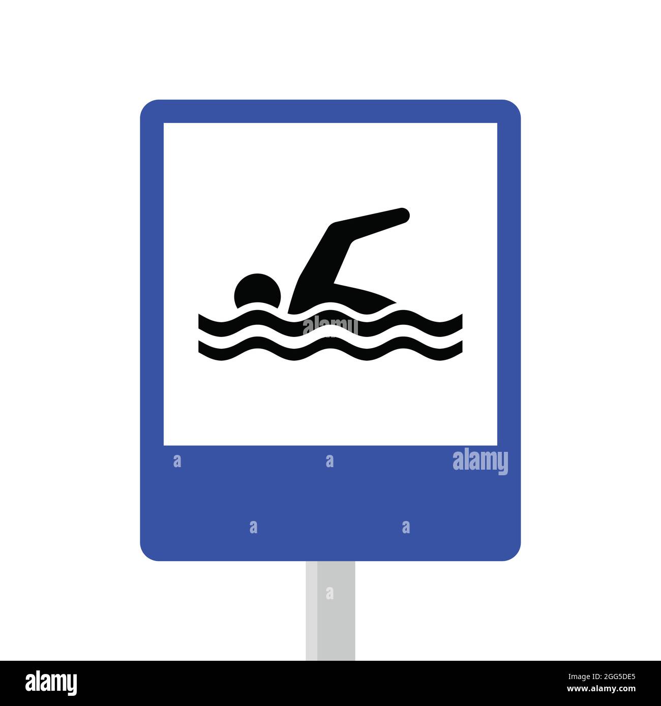 Pool sign. safety sign traffic sign. silhouette of the pool Stock Vector