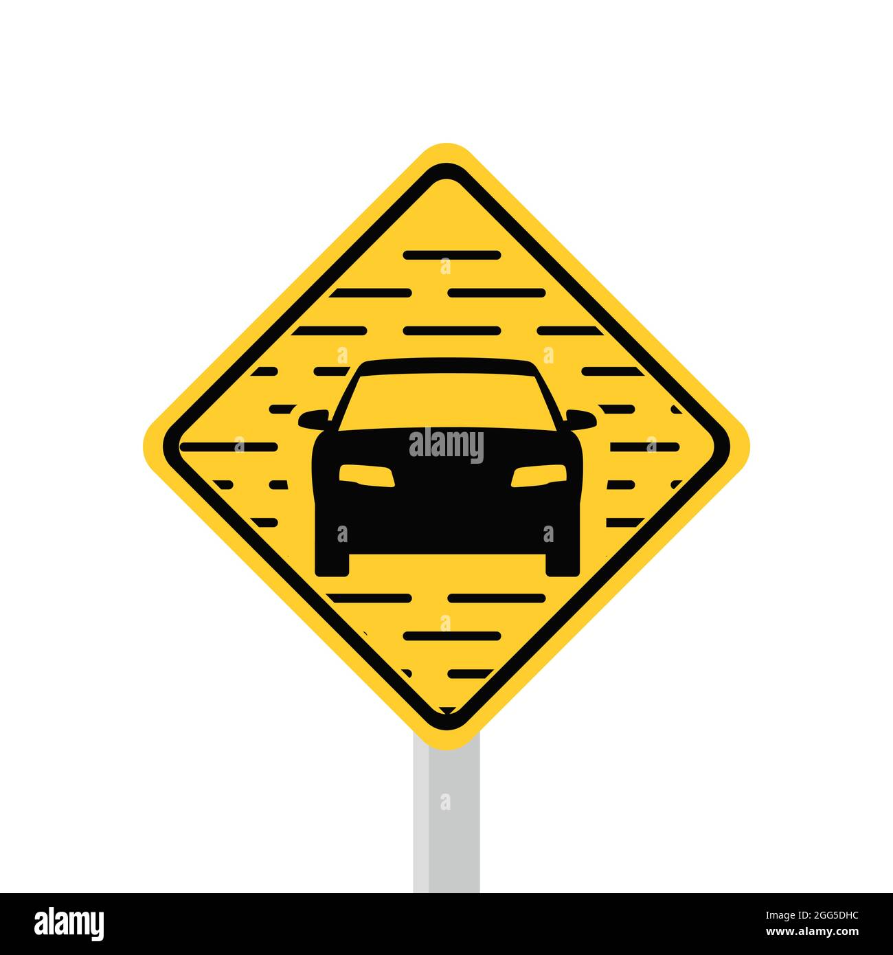 Weather traffic signs are foggy. Traffic safety signs are orange. foggy traffic signs Stock Vector