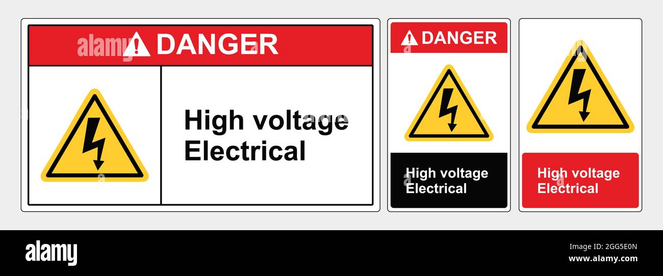 Safety Sign hight voltage electrical, sign lanscape and potrait forms