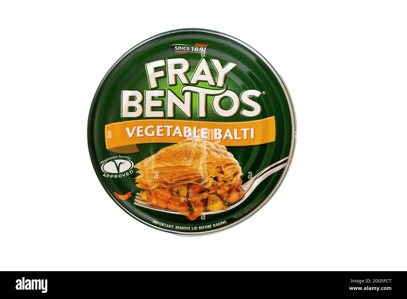 Fray Bentos Indian Vegetable Balti Pie In A Tin Fray Bentos Famous For Their Flaky Pastry Pies In A Tin Stock Photo