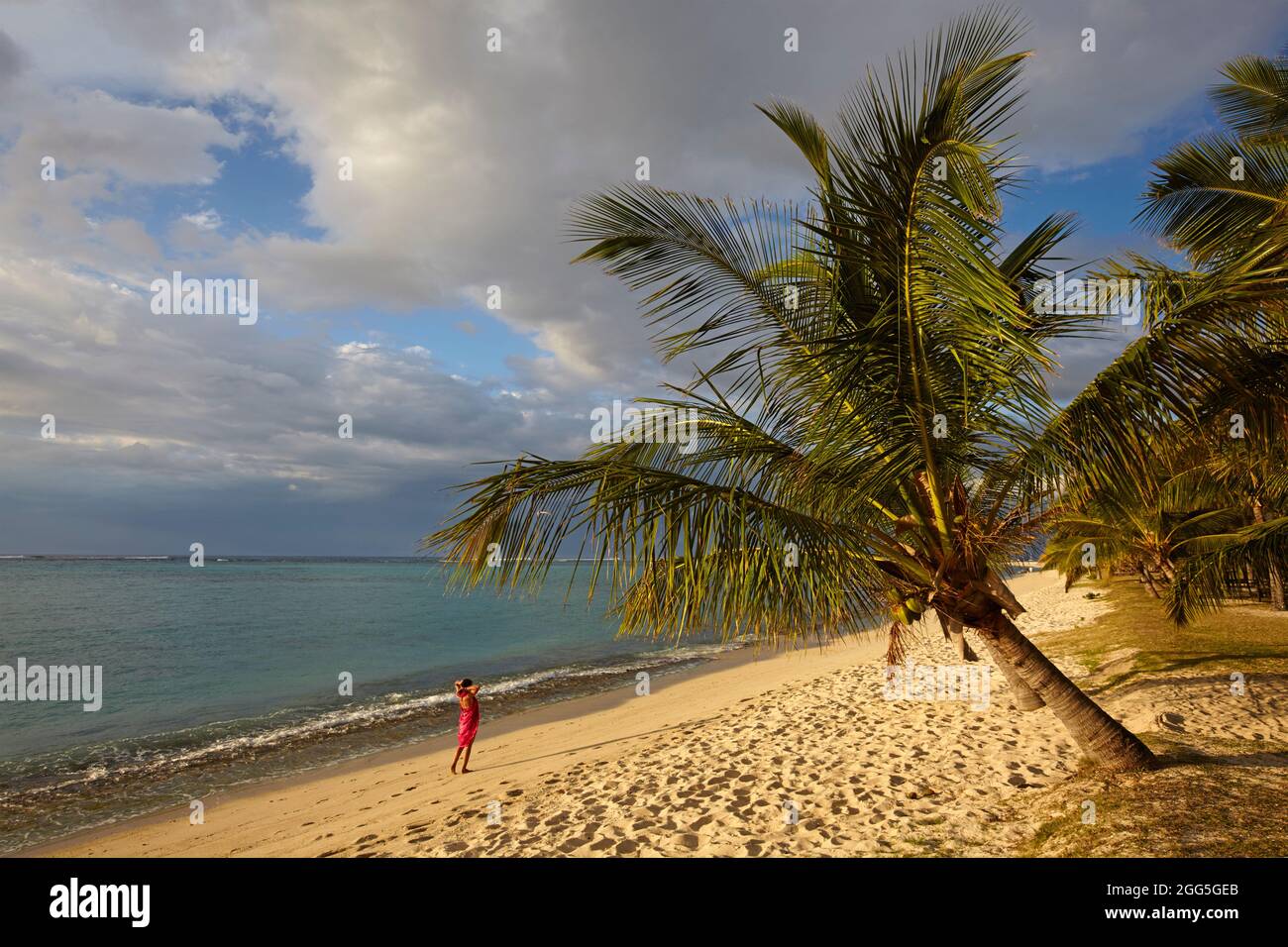 The beach in Le Morne Brabant, Mauritius Stock Photo