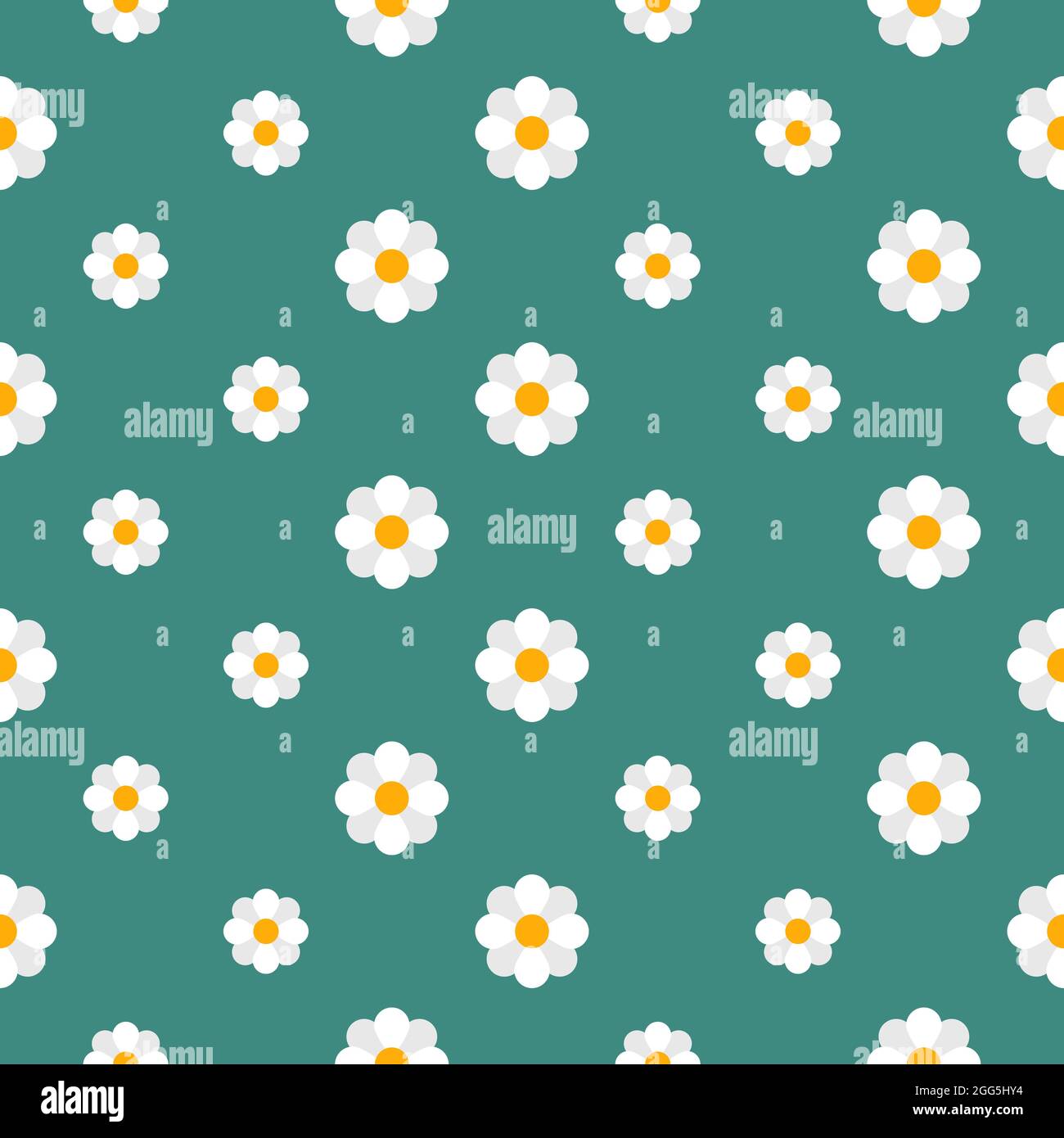 Seamless chamomile pattern on green background. daisy home decor ...