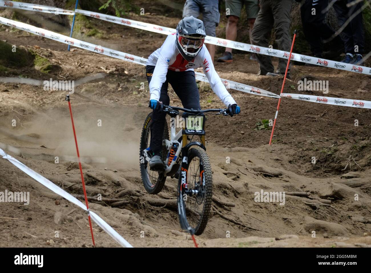 Commezzadura, Italy. 29th Aug, 2021. Daolasa, Commezzadura, Italy, August 29,  2021, (14) - Nicolas Baechler (Switzerland) during UCI MTB World  Championship - Downhill - Men and women's U23 race - MTB -