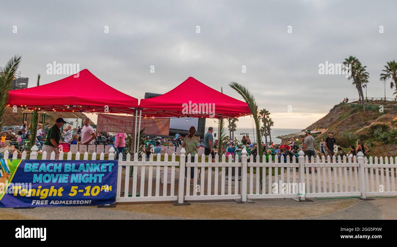 Solana Beach, USA. 28th Aug, 2021. The sunset in Solana Beach