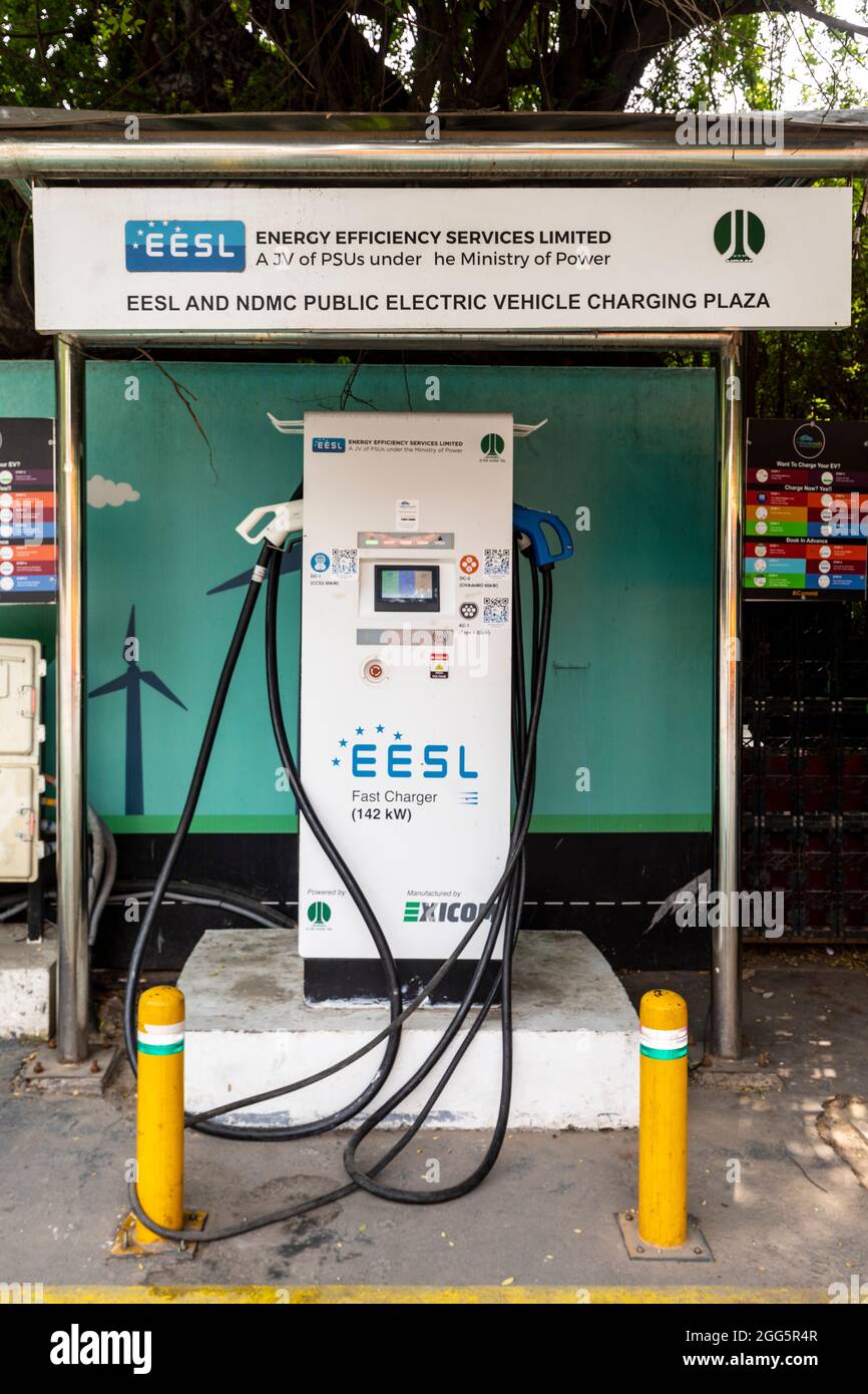 View of charging points for Electric Vehicles, EV charging station in