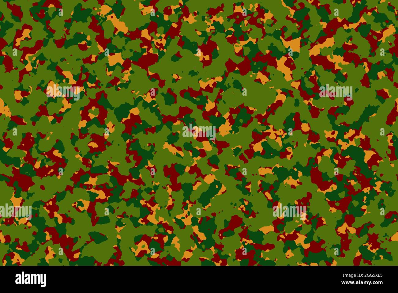 Military camouflage green, beige and red pattern Stock Photo
