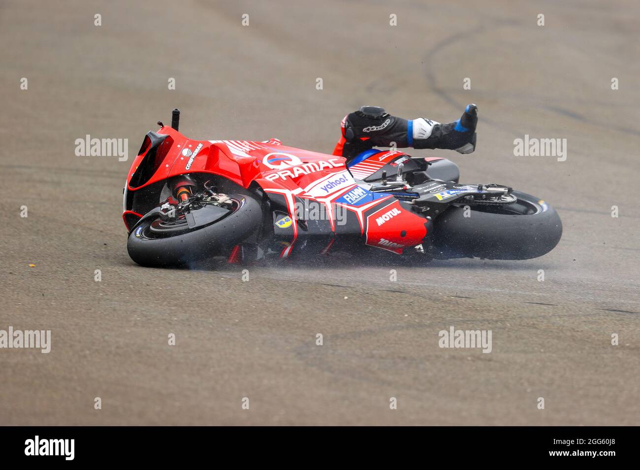 Martin of Pramac Racing crashes out during the Monster Energy