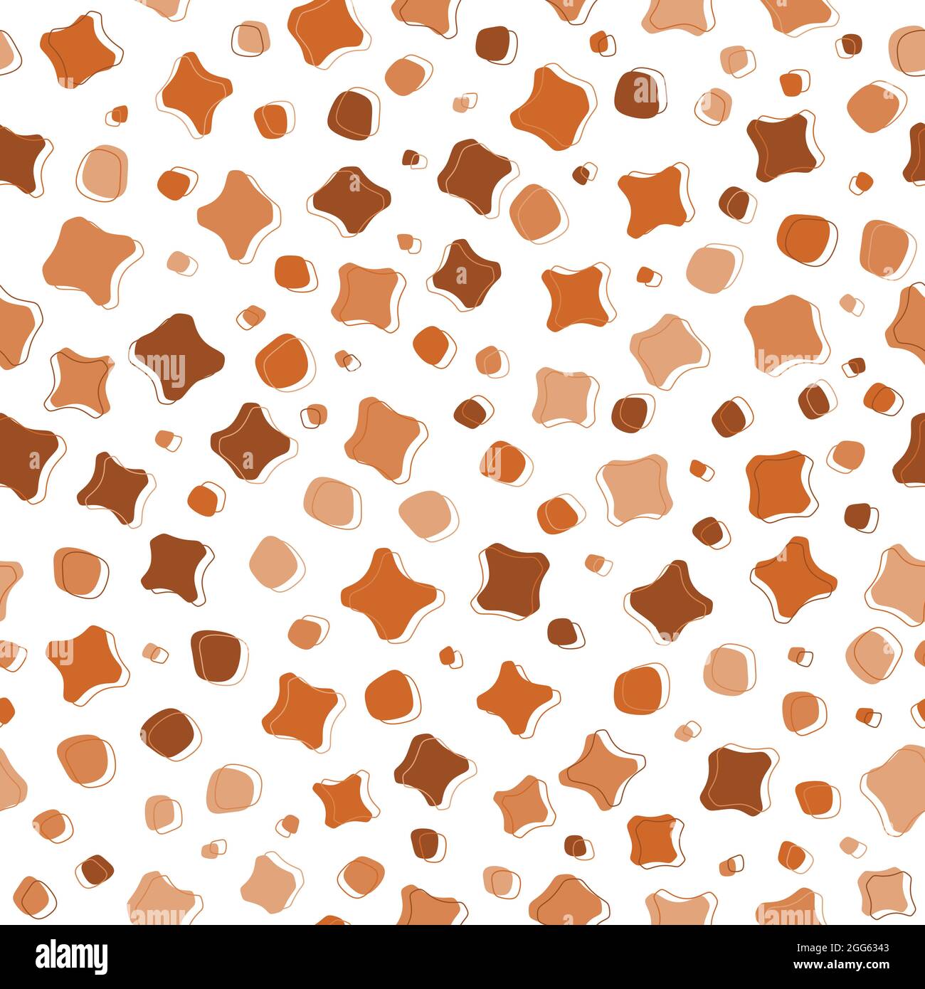 Abstract brown organic shape seamless pattern background Stock Vector