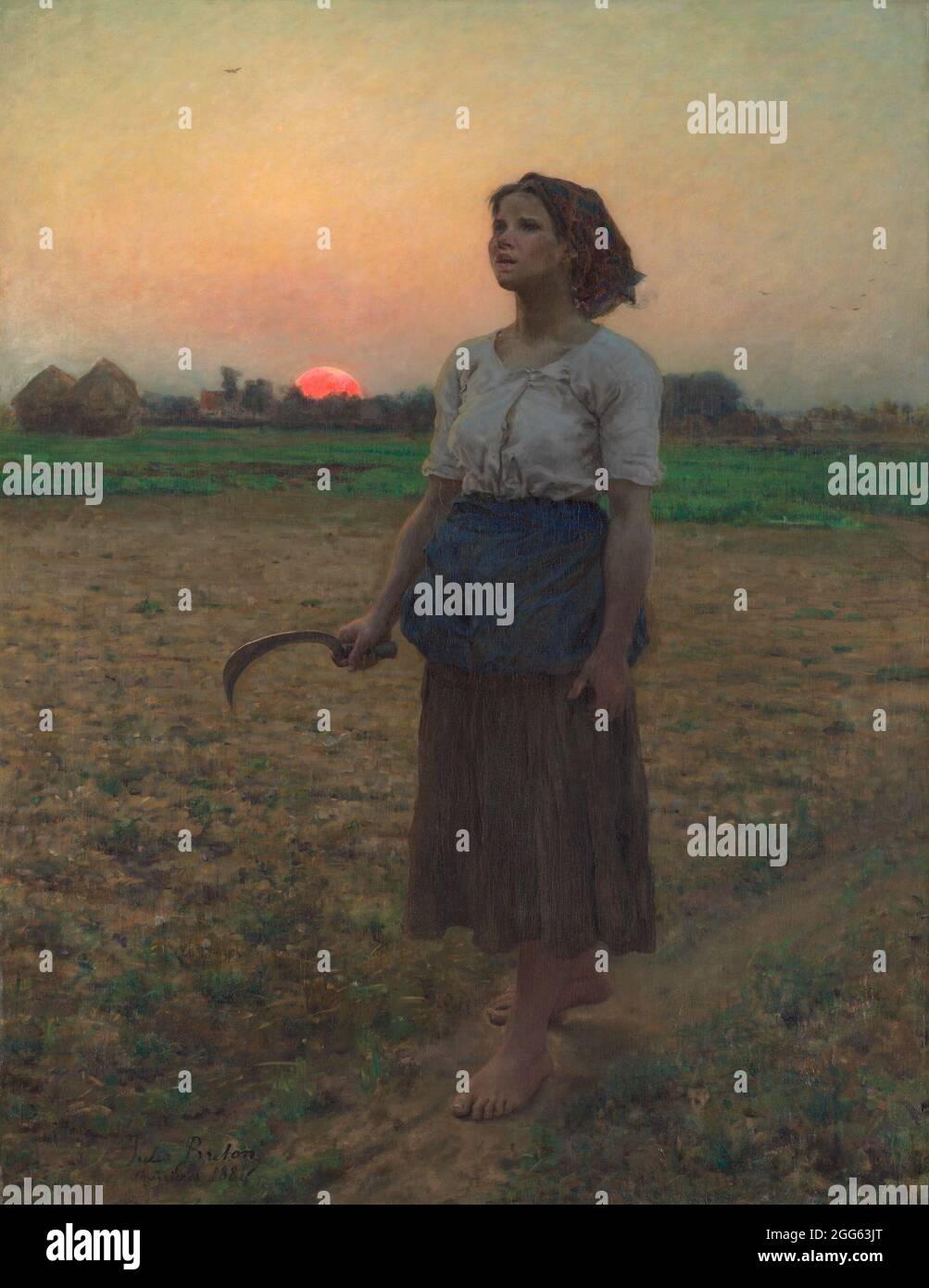 The Song of the Lark 1884 by Jules Adolphe Breton Stock Photo