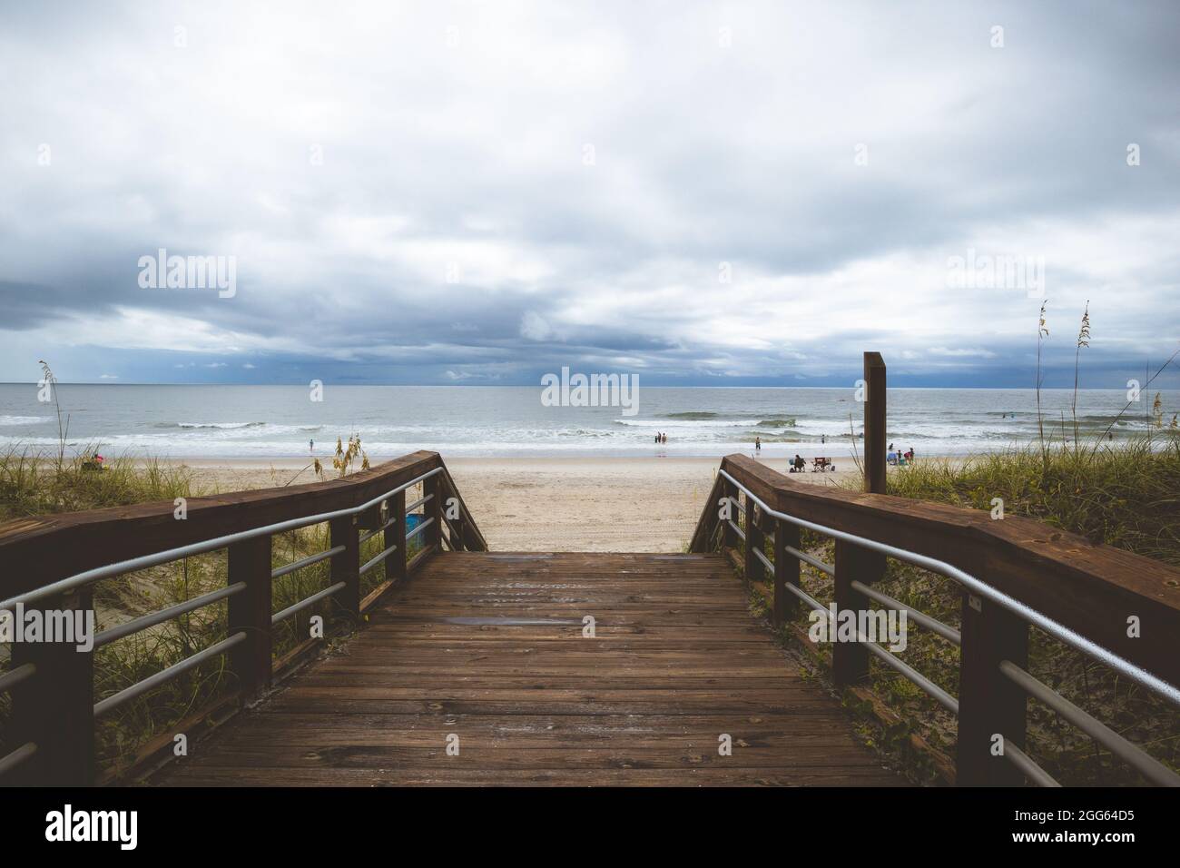 The boardwalk in Carolina Beach, North Carolina. Stock Photo