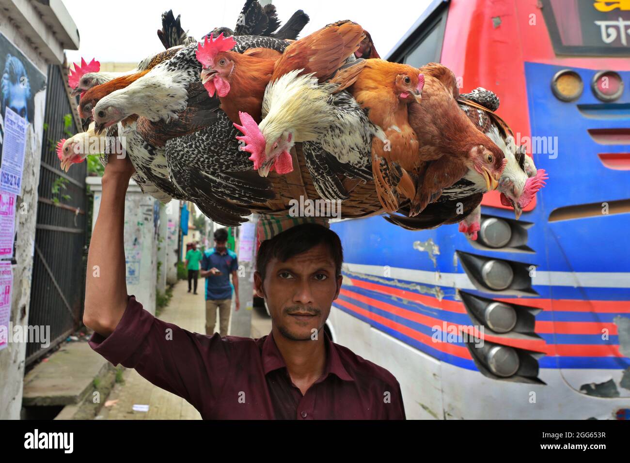 Dhaka, Bangladesh August 29, 2021 Bangladeshi Hawkers are selling
