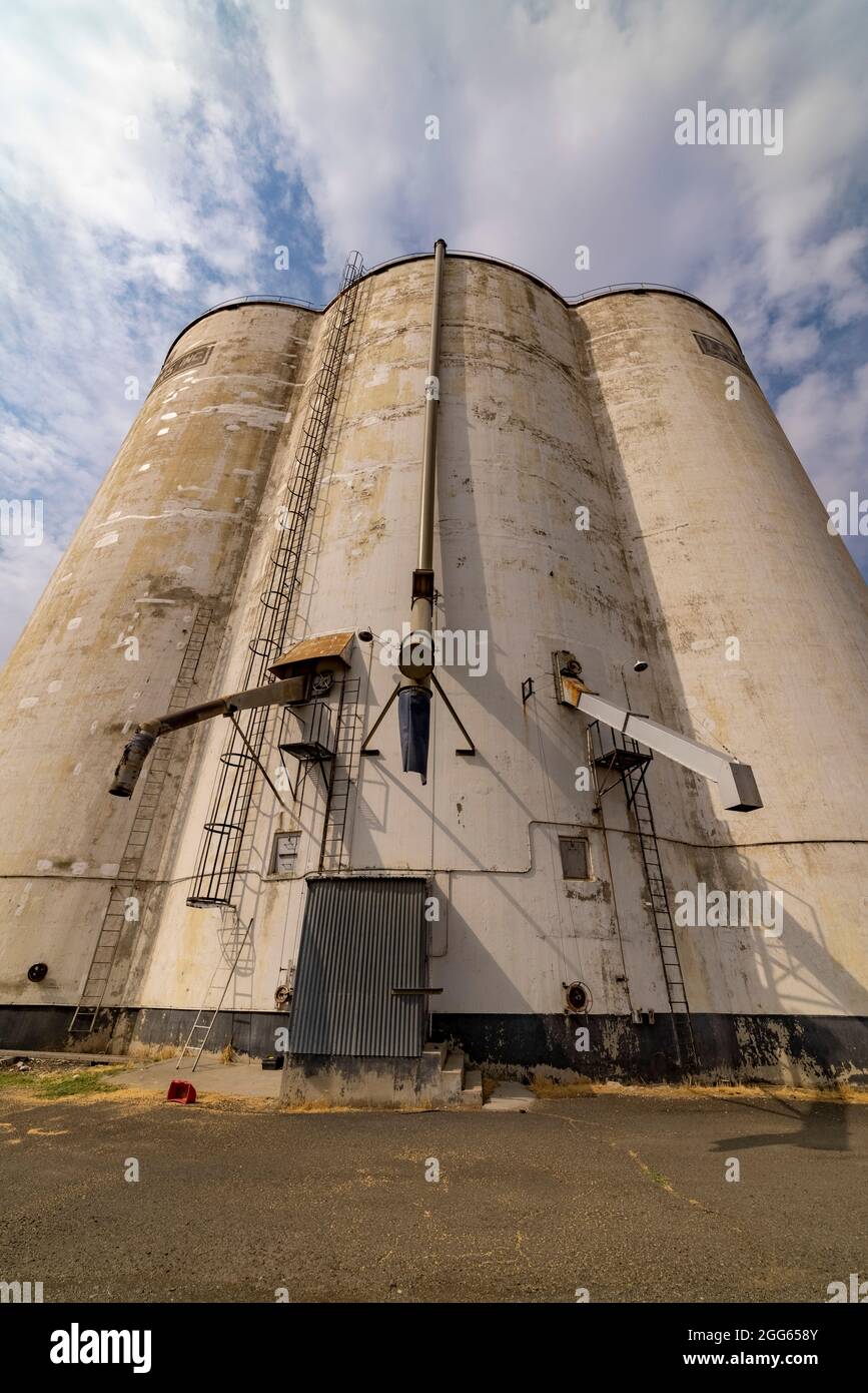 Grain silos at Dusty, Washington State, USA Stock Photo