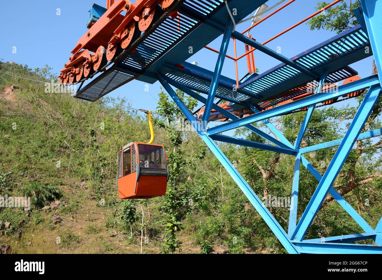 Rope way of taratarini temple hi-res stock photography and images - Alamy