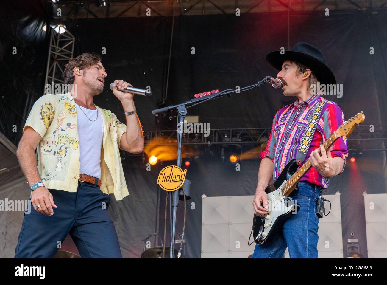 Mark Wystrach and Jess Carson of Midland during the Railbird Music Festival at The Grounds at