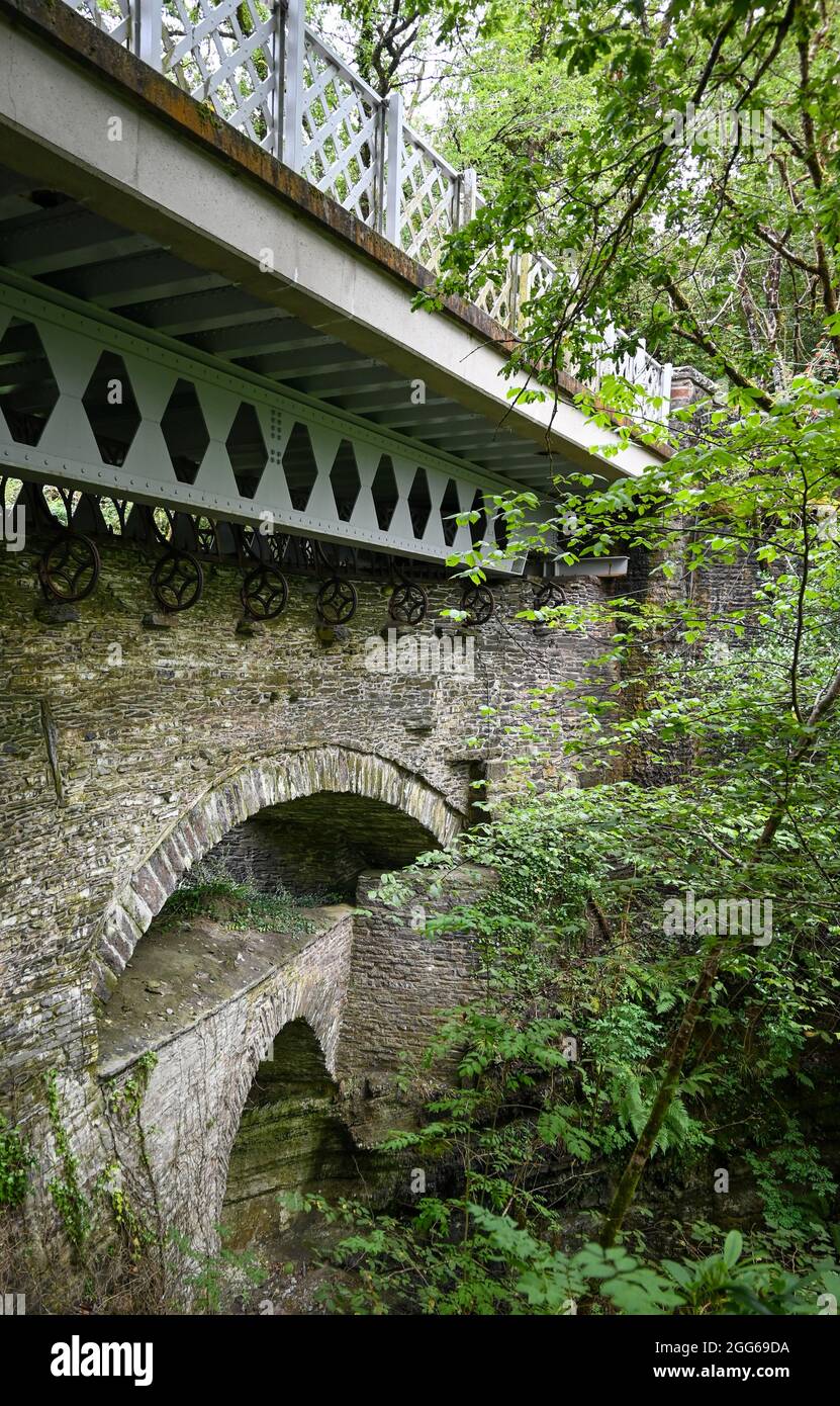 The beautiful Waterfalls and Bridges of Devils Bridge in Wales Stock Photo Alamy