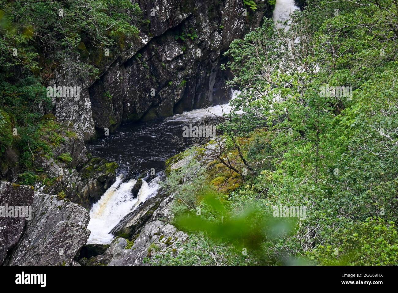 The beautiful Waterfalls and Bridges of Devils Bridge in Wales Stock