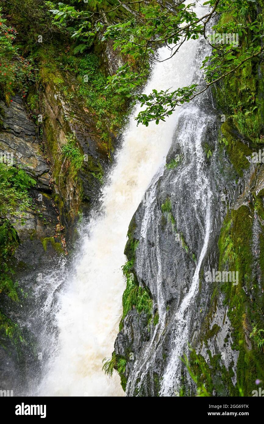 The beautiful Waterfalls and Bridges of Devils Bridge in Wales Stock