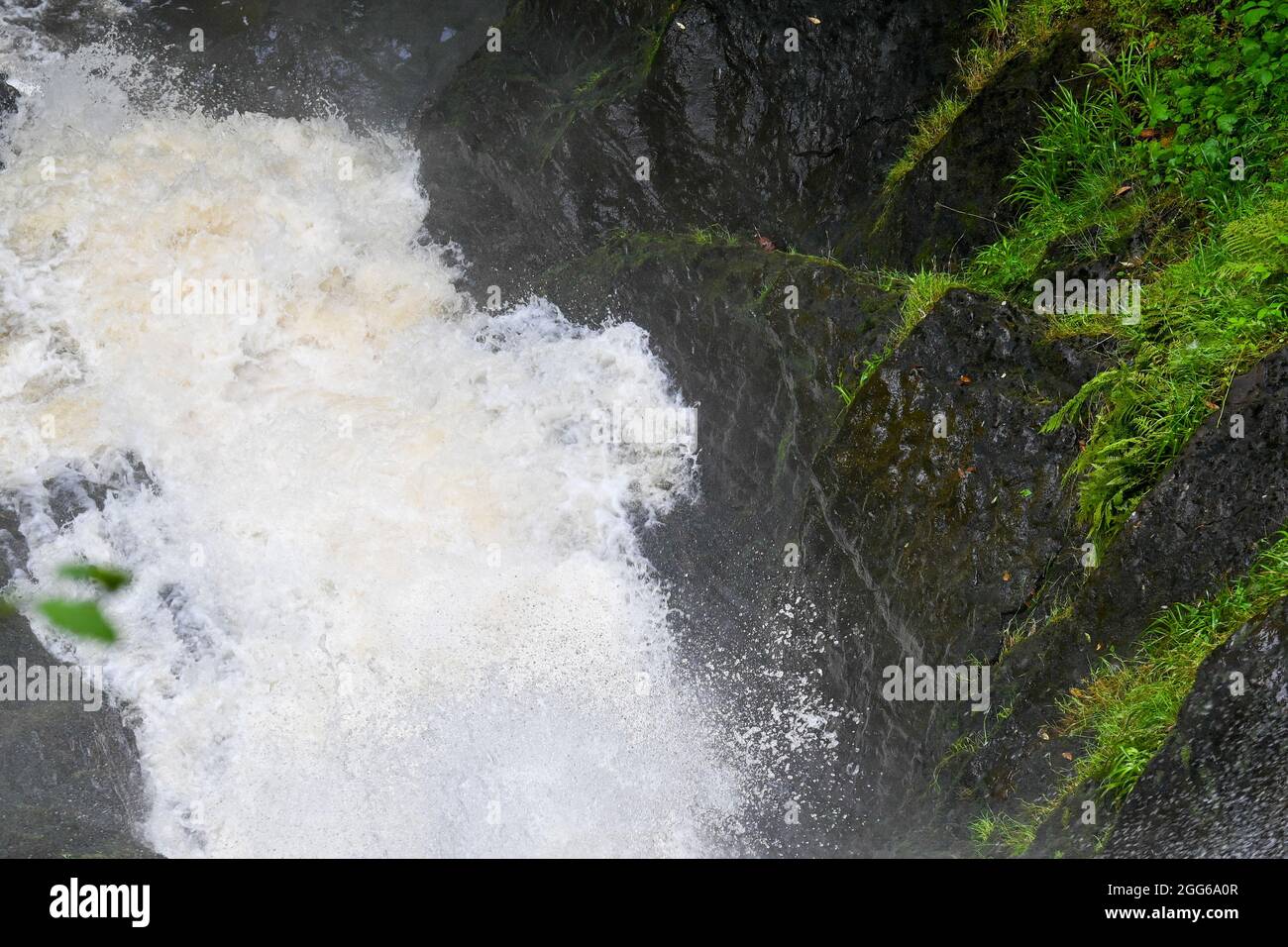 The beautiful Waterfalls and Bridges of Devils Bridge in Wales Stock