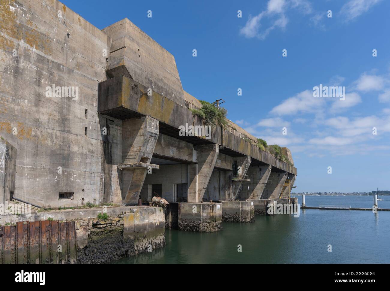 Historic submarine bunker building in Lorient. Stock Photo