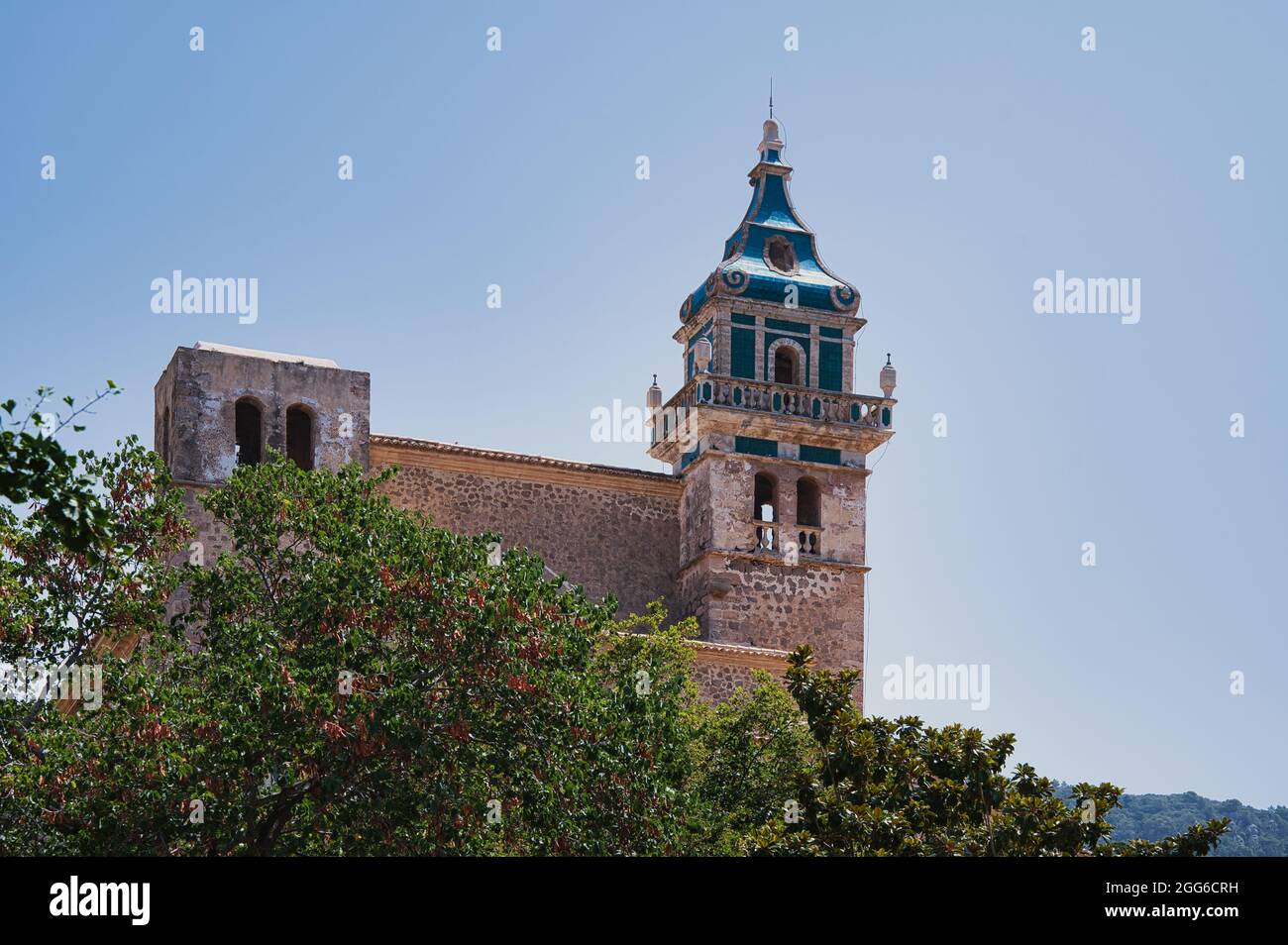 the church Royal Charterhouse of Jesus of Nazareth in Valldemossa, Mallorca Stock Photo