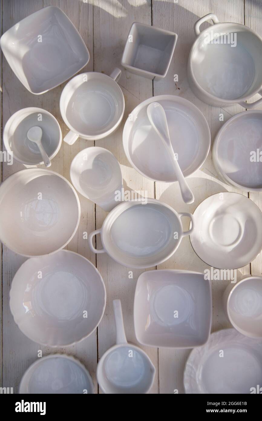 Series of small containers of various sizes for the kitchen Stock Photo ...