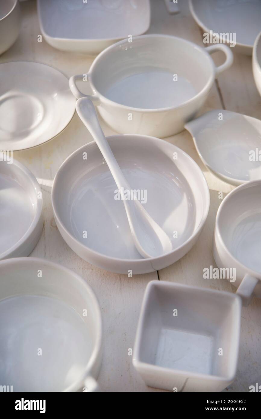 Series of small containers of various sizes for the kitchen Stock Photo ...