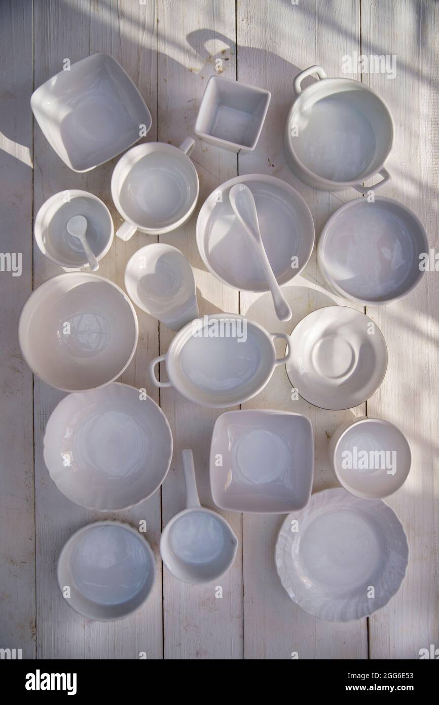 Series of small containers of various sizes for the kitchen Stock Photo ...