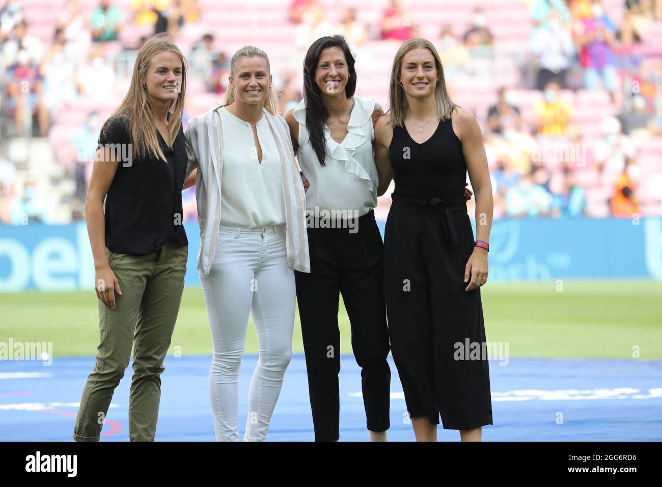 Irene Paredes, Sandra Panos, Jennifer Hermoso and Alexia Putellas, best  European players of the 2020-21 season, during the match between FC  Barcelona and Getafe CF, corresponding to the week 3 of the